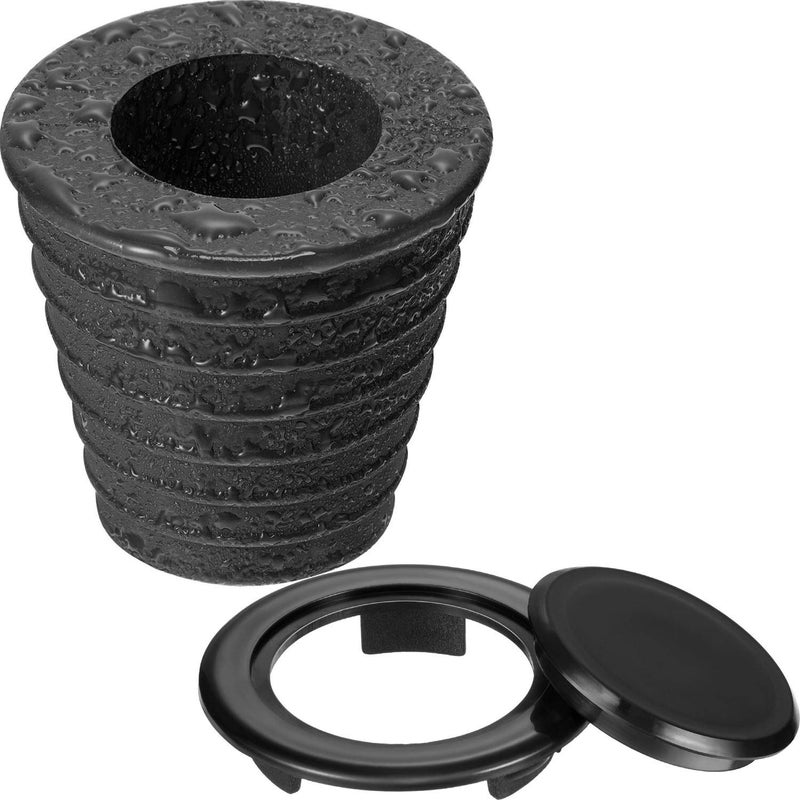 Pelopy 2 Pieces Umbrella Cone Wedge Patio Table Umbrella Hole Ring and Cap Set Fits up to 1.5 Inch in Diameter or Smaller Outdoor Patio Table Hole Pool Adapter(Black Black) - Image 1